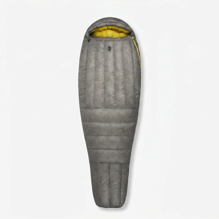 Unisex ultralight mummy sleeping bag, essential down gear for backpackers & campers.