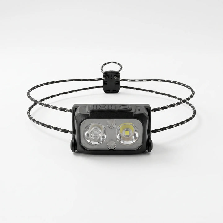 Unisex ultralight headlamp for runners & active outdoor enthusiasts. Rechargeable, water-resistant & comfortable.