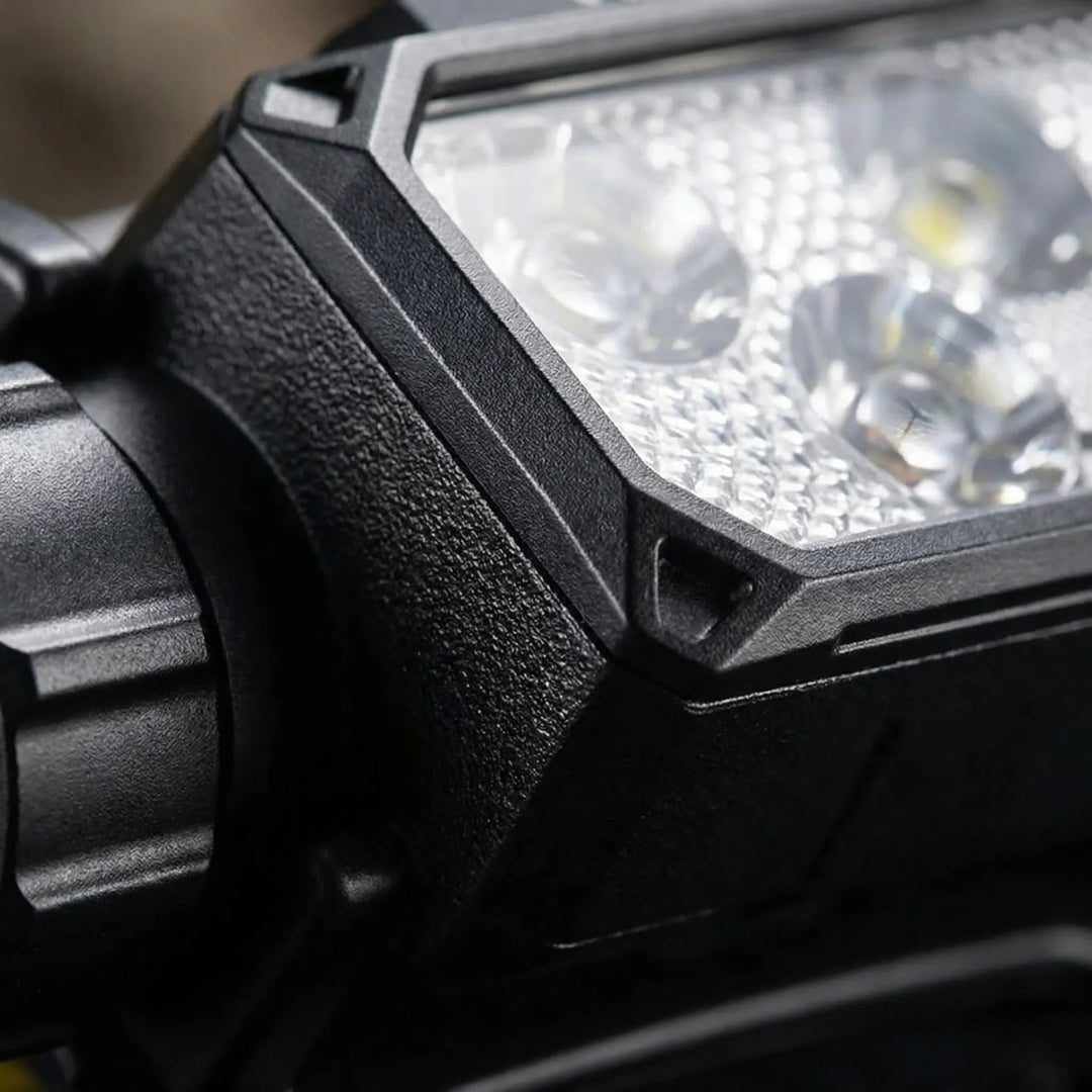 Adjustable unisex LED headlamp, USB-C rechargeable, ideal for hiking, camping, fishing & home repairs.