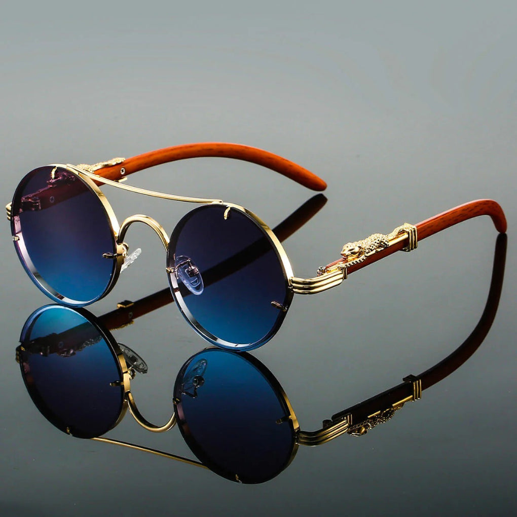 Unisex vintage double bridge sunglasses, retro style with UV400 protection. Ideal fashion accessory for eye safety.