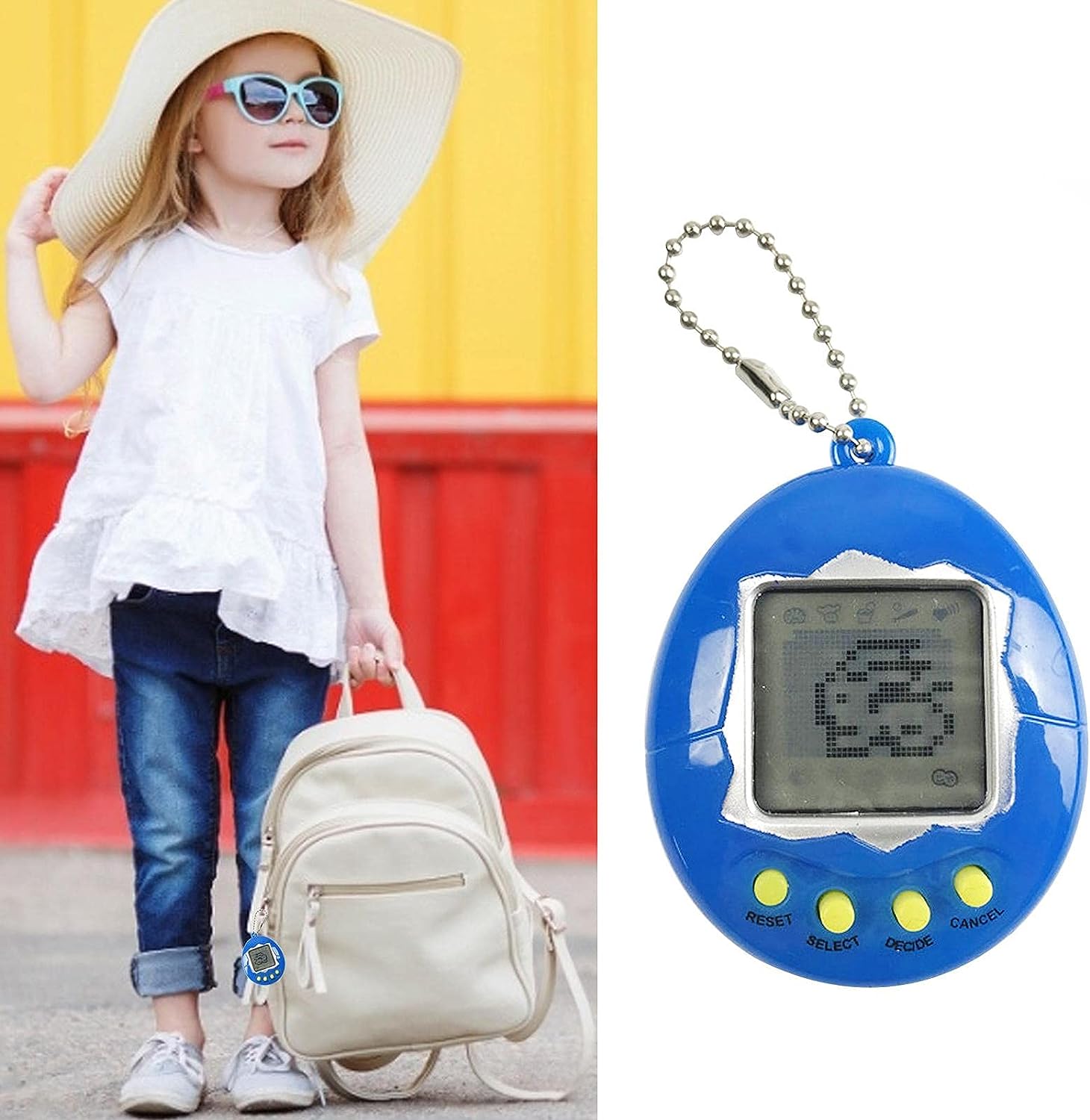 Virtual pet mini game console, an educational electronic handheld toy, retro design for stress relief