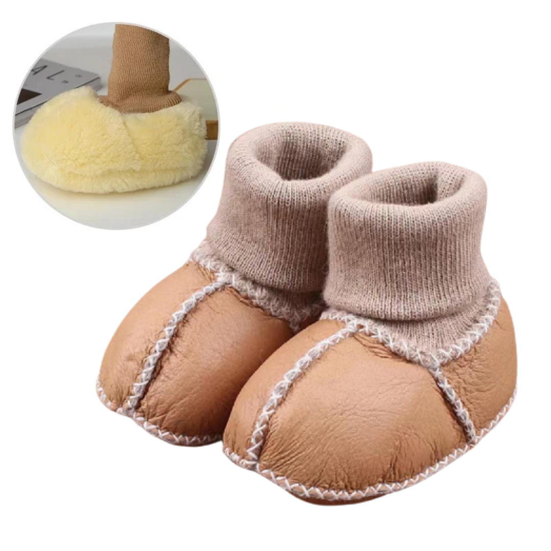Unisex warm anti-slip baby slippers, cozy cotton blend infant footwear for toddlers