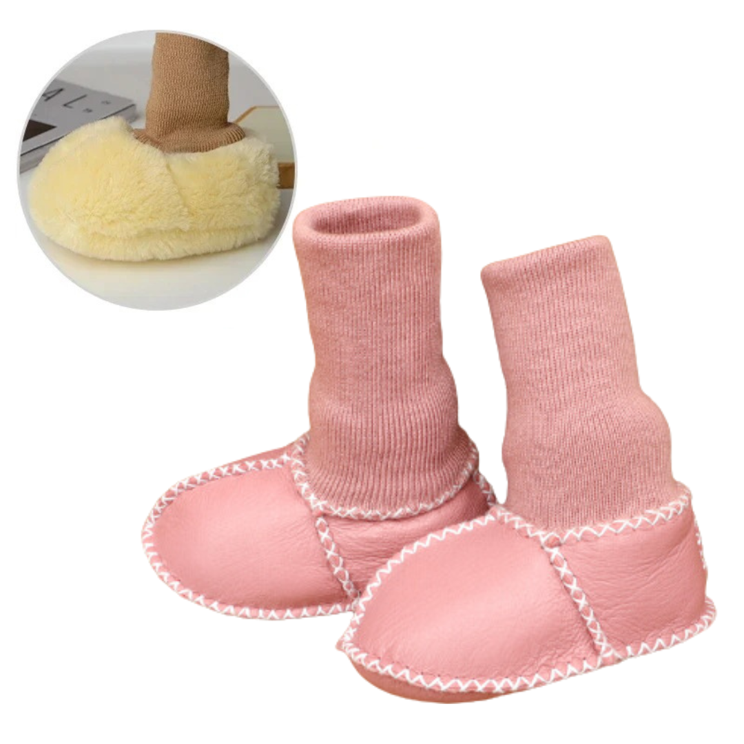 Soft toddler anti-slip baby slippers in a warm cotton blend, perfect infant shoes