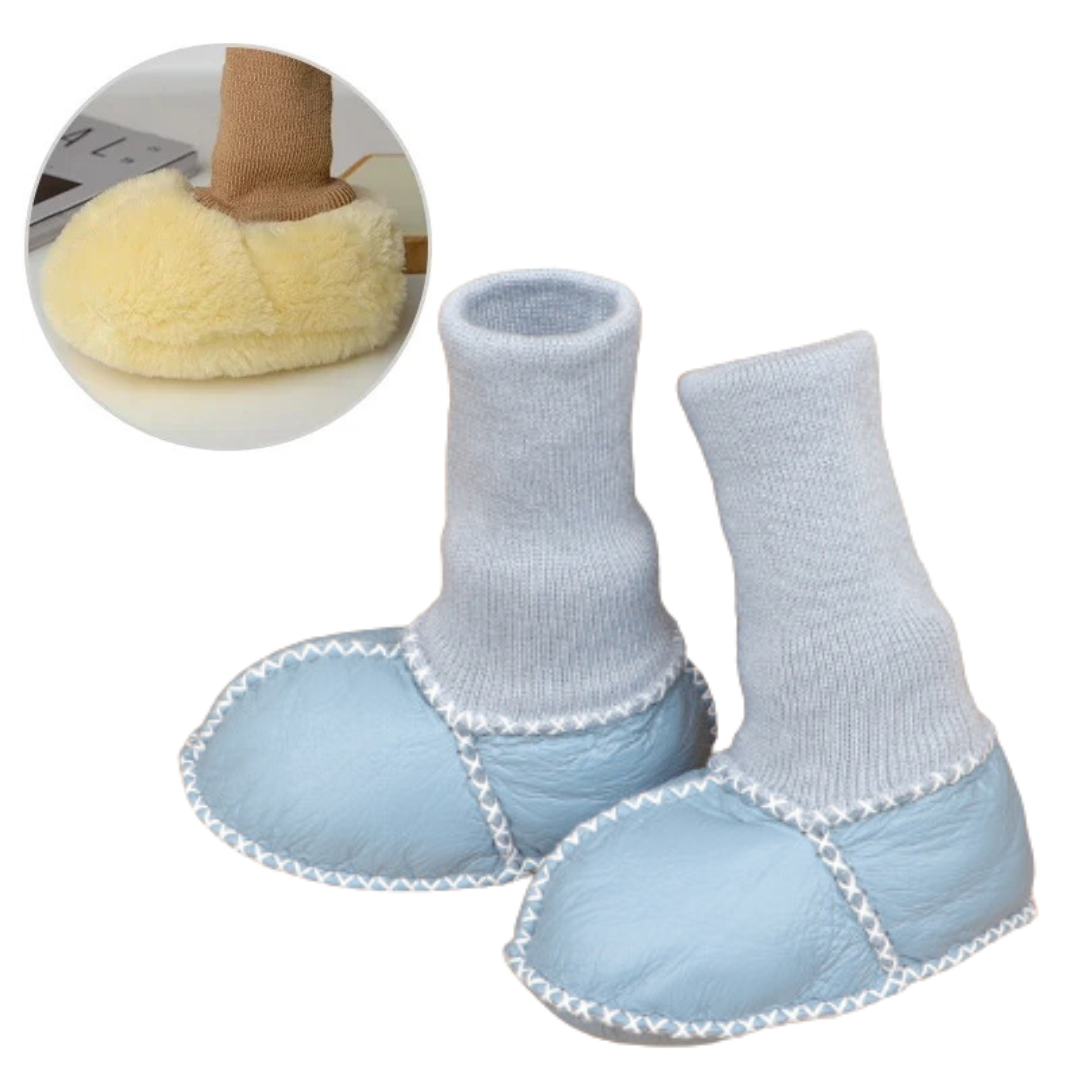 Infant anti-slip shoes, cozy cotton blend baby slippers for warmth and safety