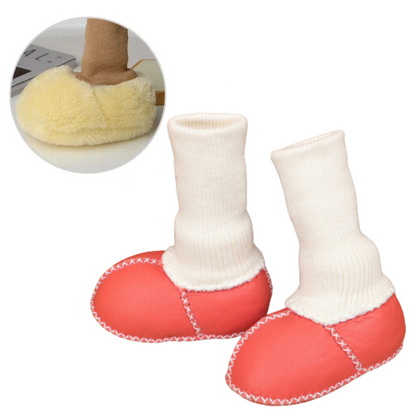 Warm baby slippers featuring anti-slip grip, essential cotton blend toddler footwear
