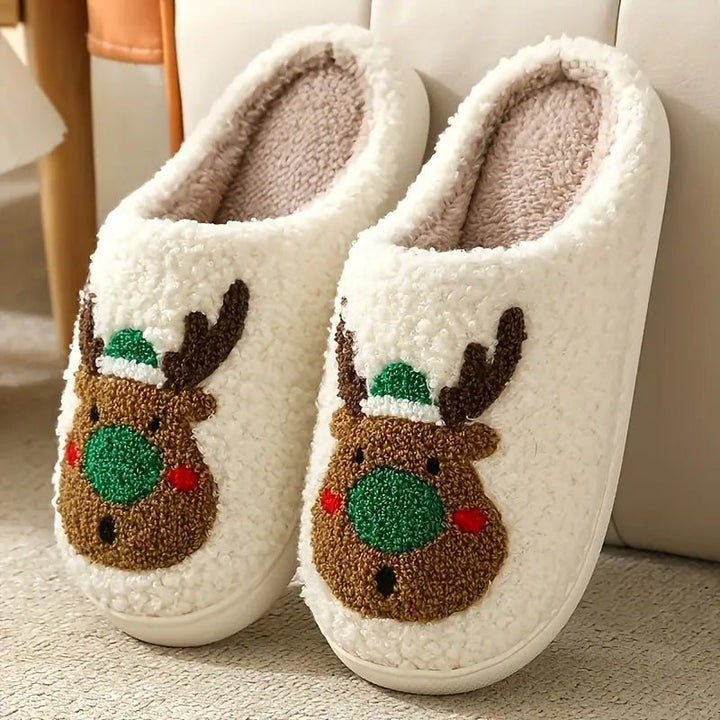 Unisex warm house slippers with non-slip sole for cozy winter comfort and indoor wear.