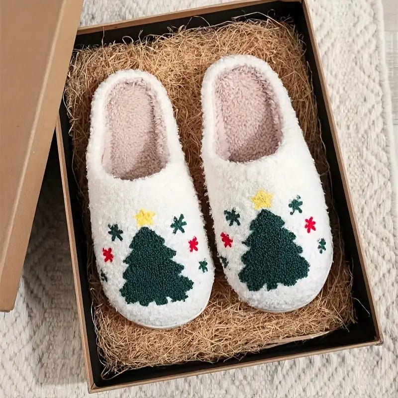 Plush unisex winter house slippers, providing soft comfort and a secure non-slip sole for indoor relaxation.