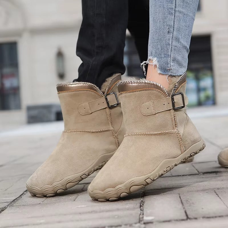 Outdoor-ready barefoot winter boots offering warmth and natural movement.