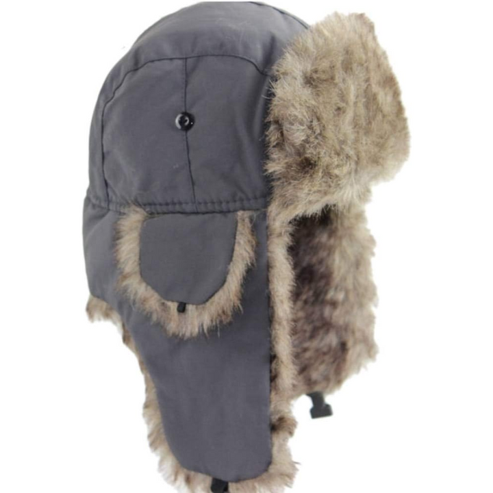 Unisex warm winter trooper hat with ear flaps; essential cold weather headwear for snow sports.