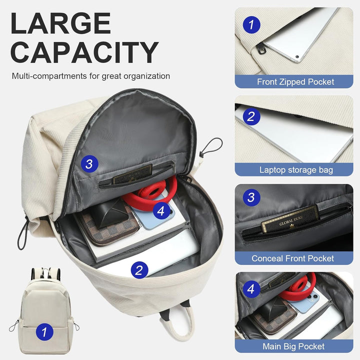 Lightweight travel backpack with organized compartments for laptops and essentials.