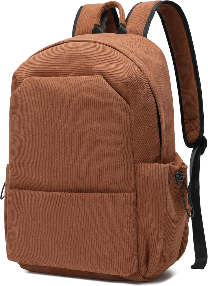 Side pocket for water bottle on lightweight water-resistant backpack, practical design.