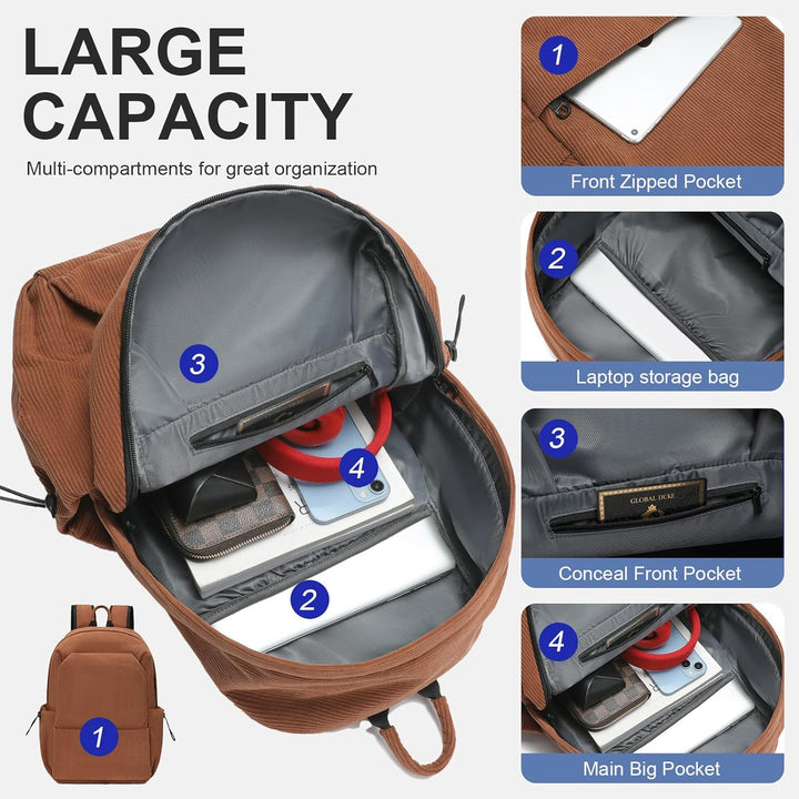 Secure, organized laptop backpack, water-resistant, perfect for students and commuters.