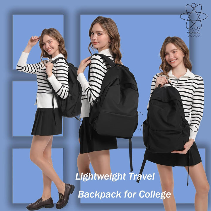 Laptop backpack for students, water-resistant, comfortable and light for campus.