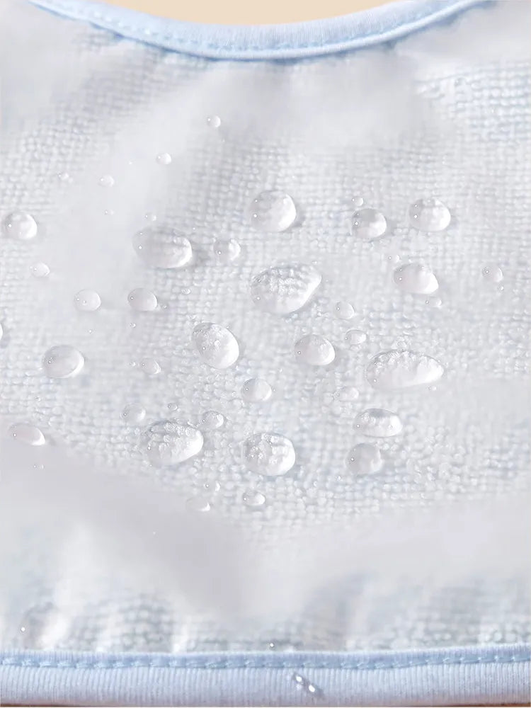 Versatile 4-pack unisex waterproof baby bibs for all stages, from infant purees to toddler meals.