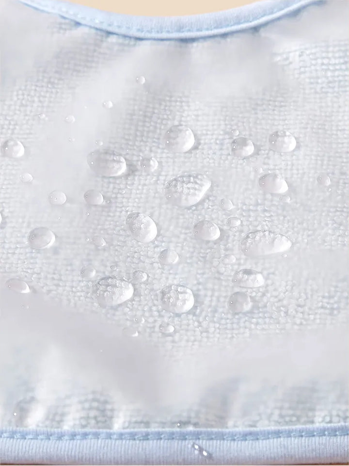 Versatile 4-pack unisex waterproof baby bibs for all stages, from infant purees to toddler meals.