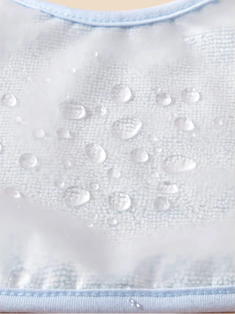 Mess-free feeding with 4-pack unisex waterproof baby bibs; ideal for toddler & infant mealtimes.