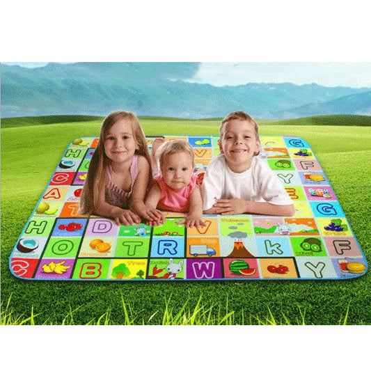 Unisex waterproof baby play mat, vibrant colors, for indoor/outdoor tummy time and infant play.