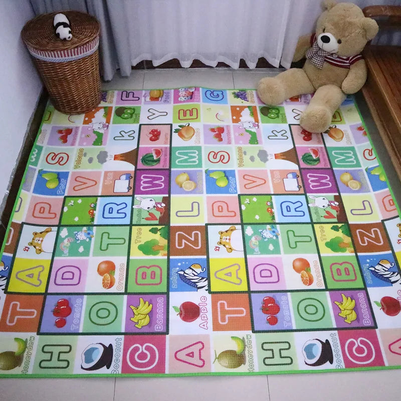 Close-up of a waterproof baby play mat texture, durable and safe for indoor infant play.