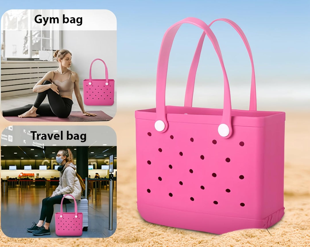 Perforated waterproof carryall, great for gym or market use.