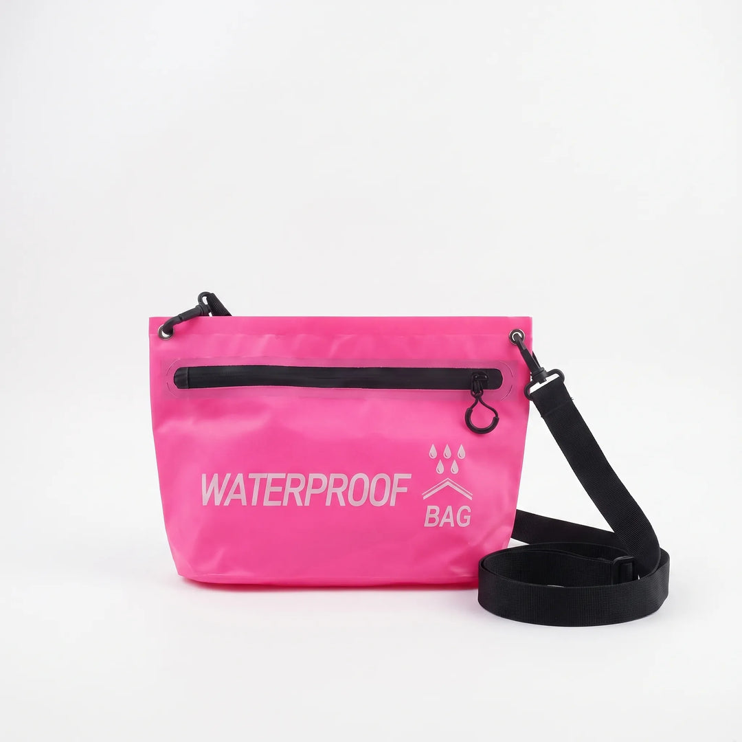 Unisex waterproof crossbody dry bag for phones, wallets & essentials. Durable & splashproof outdoor gear.