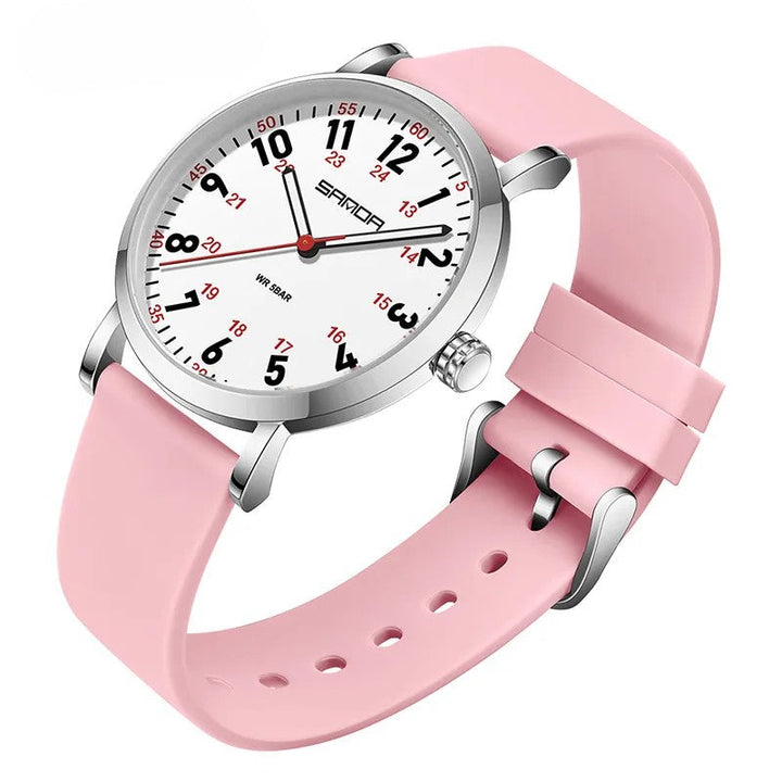 Unisex waterproof easy-read watch for nurses & healthcare professionals. Luminous dial, durable timepiece.