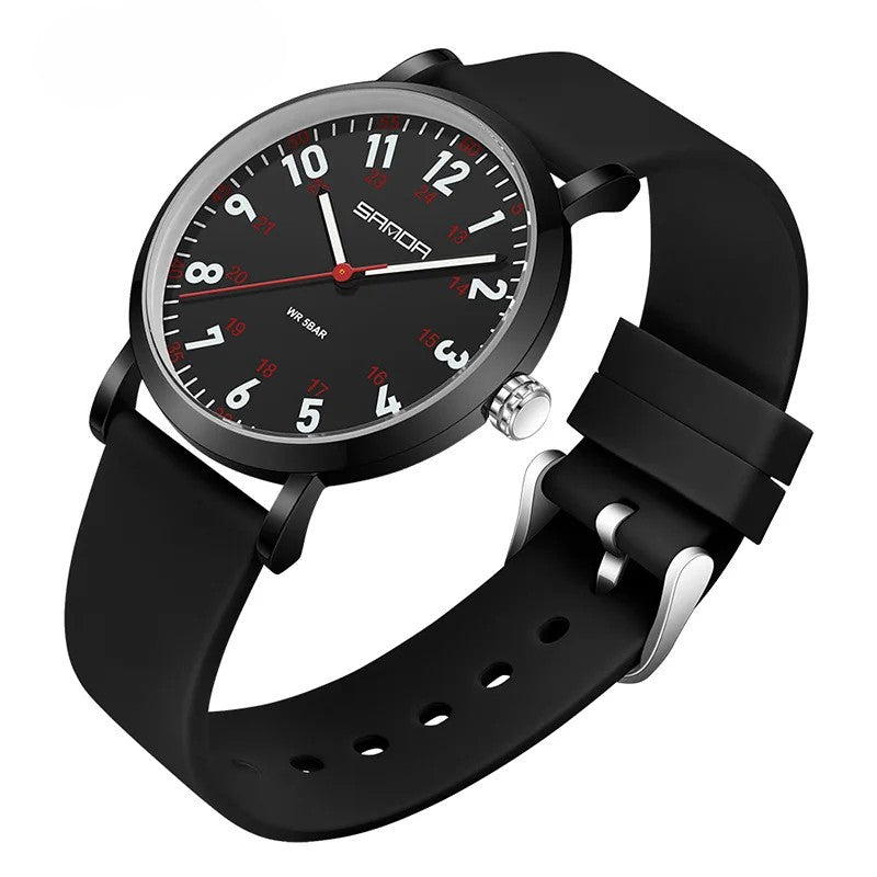Durable water-resistant unisex watch with luminous easy-read dial for healthcare professionals & medical students.