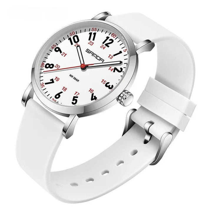 High-quality waterproof healthcare watch, easy-read luminous dial. Essential professional timepiece for nurses.
