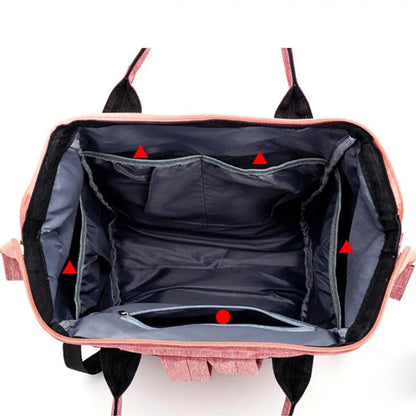 Diaper backpack in a stylish maroon color, unisex and waterproof, large capacity for mom bag needs.