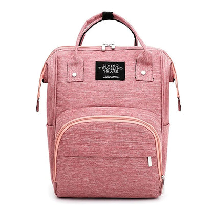 Black waterproof diaper backpack, large capacity for baby gear, designed for dads and moms, baby bag.