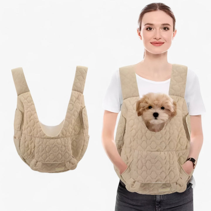 Durable unisex pet carrier with waterproof fabric for cats & small dogs. Great for outdoor use.