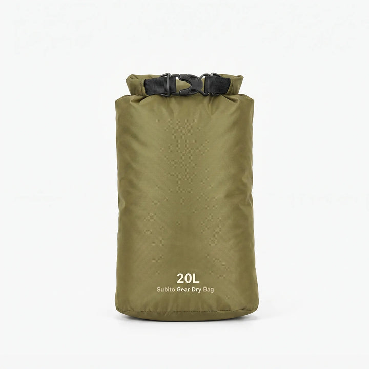 Compact roll-top dry bag, perfect for kayaking, paddleboarding, and beach trips.