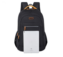 Organized waterproof travel bag showing spacious main compartment & padded laptop sleeve. Durable.