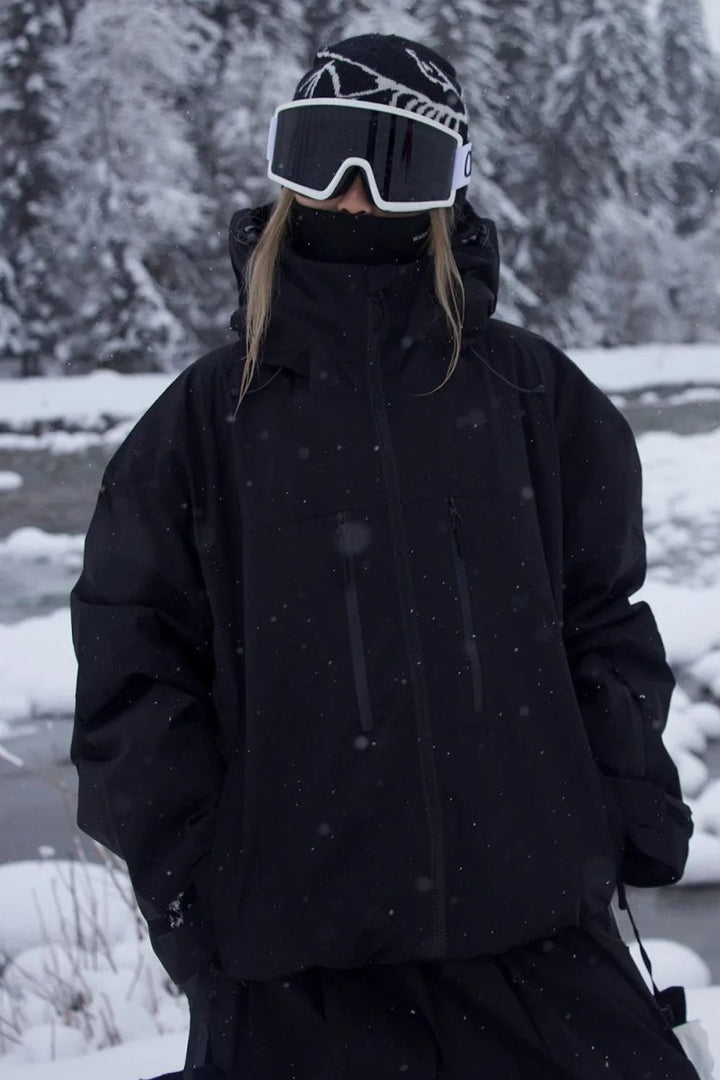 Unisex weather-resistant ski jacket with adjustable hood. Ideal snowboard shell for extreme cold & wind.