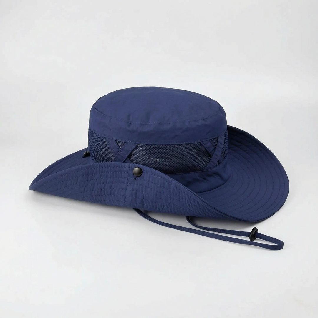 Versatile wide brim sun hat for fishing, hiking, gardening. Unisex design, UV protection & excellent ventilation.