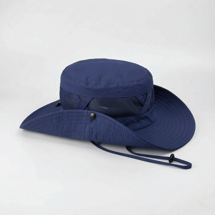Versatile wide brim sun hat for fishing, hiking, gardening. Unisex design, UV protection & excellent ventilation.