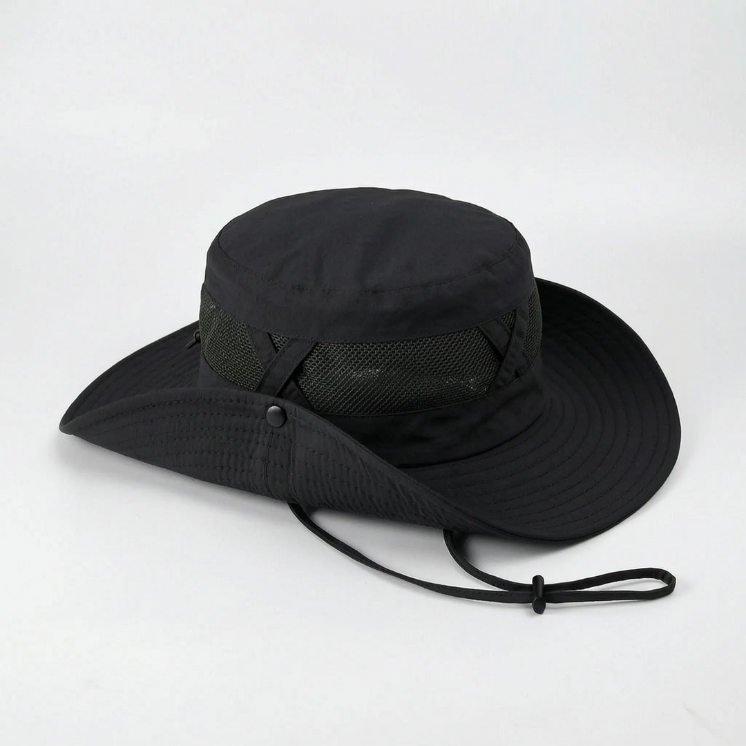 Unisex wide brim sun hat for fishing & summer. UPF 50+ UV protection, breathable for all outdoor fun.