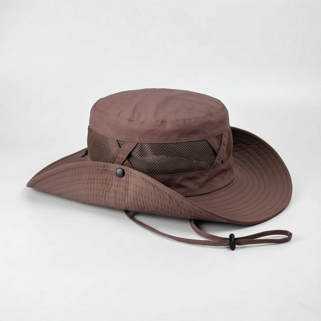 Stay protected with this wide brim fishing sun hat. UPF 50+ UV protection, ventilated for all outdoor adventures.
