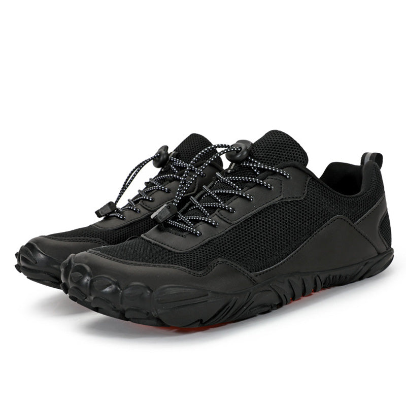 Unisex wide toe box orthopedic hiking shoes, natural fit for comfortable trail walking & outdoor adventure.