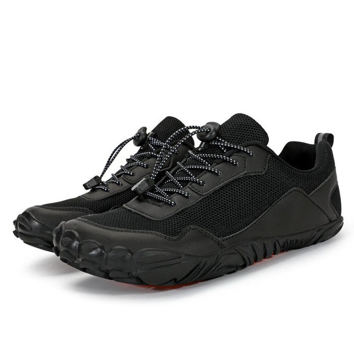 Unisex wide toe box orthopedic hiking shoes, natural fit for comfortable trail walking & outdoor adventure.