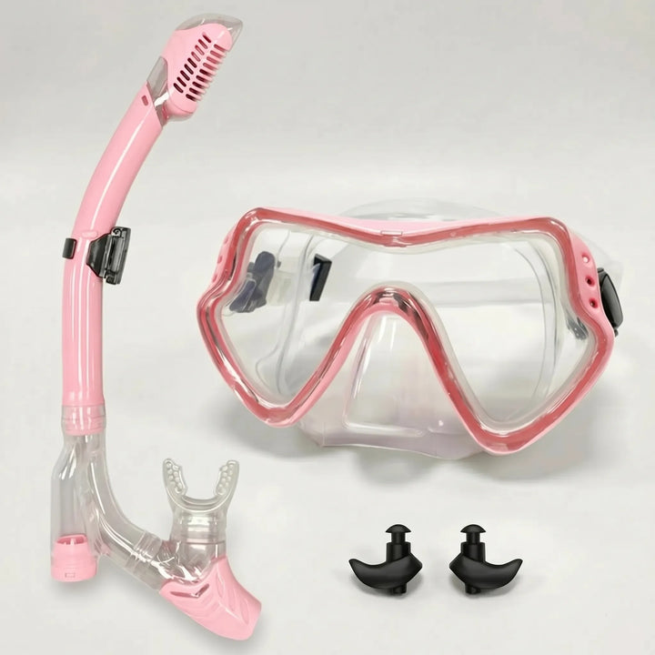 Premium snorkeling mask offering crystal clear, wide view vision for comfortable underwater exploration.