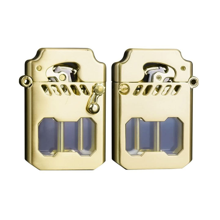 Durable windproof lighter, a unique accessory with a fully exposed, mesmerizing gear mechanism.