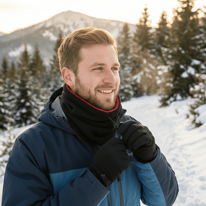 Warm, essential unisex neck gaiter. Windproof and thermal for cold weather outdoor sports.