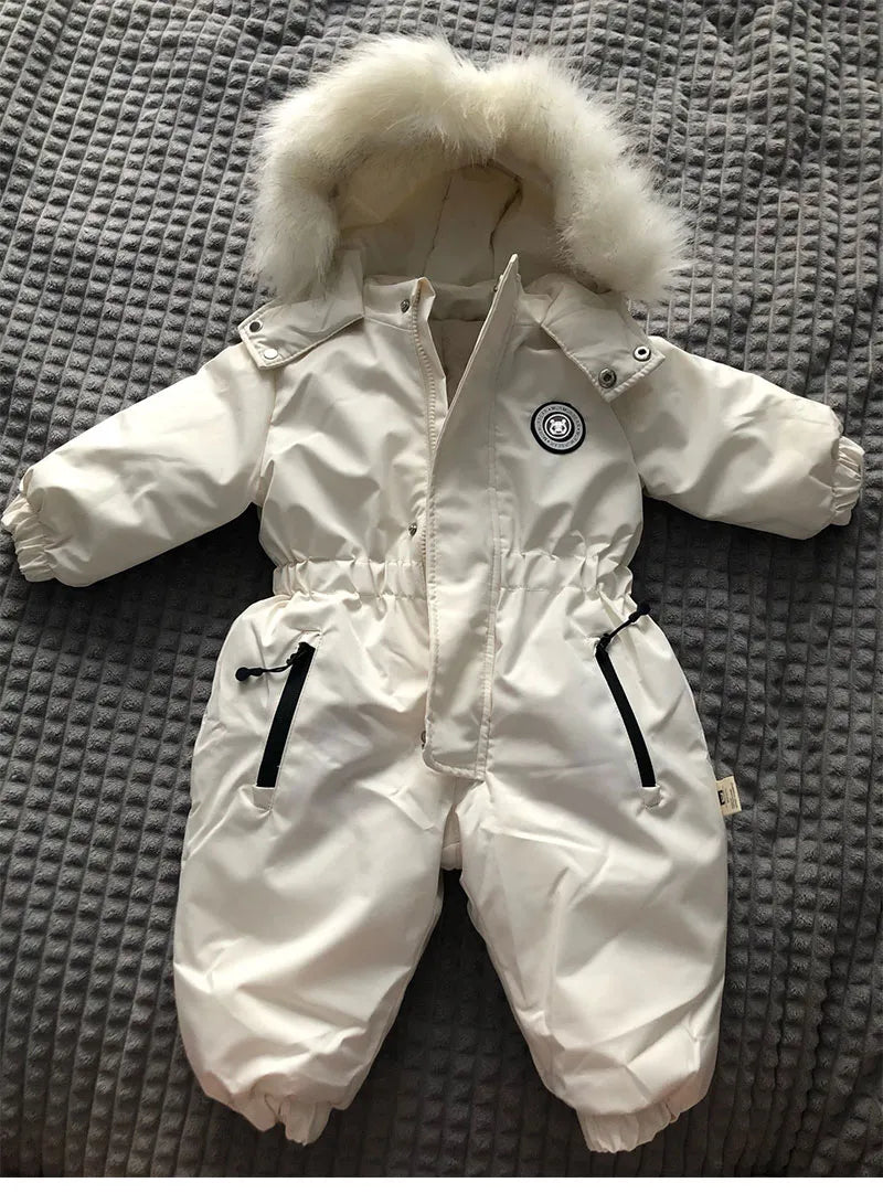 Full-body unisex winter snowsuit, warm ski suit for toddlers, essential infant outerwear