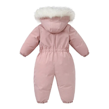 Fashionable unisex baby jumpsuit, warm winter suit for toddlers, cozy infant outerwear