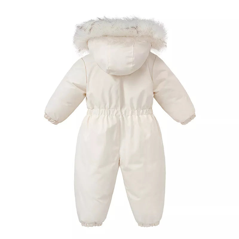 Toddler ski suit, unisex baby jumpsuit, warm snowsuit for winter, hooded romper