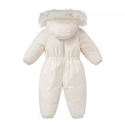Toddler ski suit, unisex baby jumpsuit, warm snowsuit for winter, hooded romper