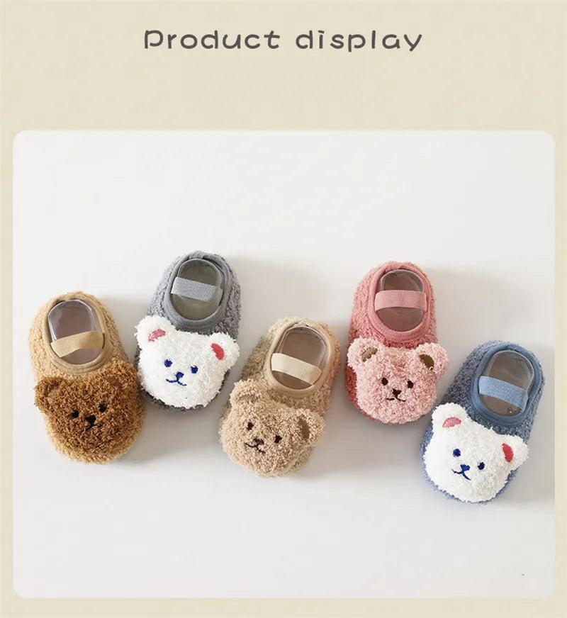 Unisex infant footwear: Winter Bear First Walker Shoes with reliable anti-slip grip