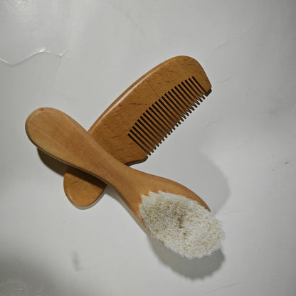 Toddler hair care essentials: durable wooden brush and sturdy comb
