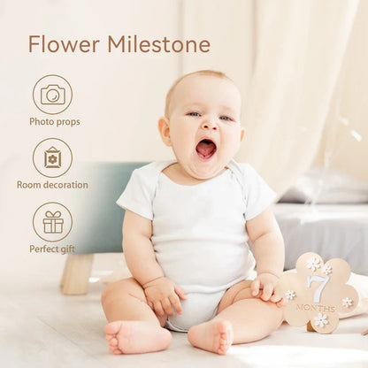 Unisex baby monthly milestone cards, beautifully crafted for baby's first year photos