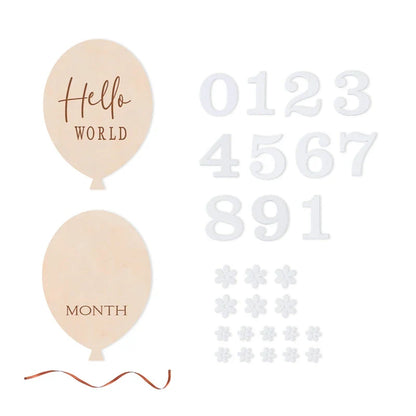 Unisex wooden milestone cards for baby's first year, a precious monthly record souvenir
